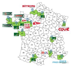 Carte implantation de nos partenaires OTMS